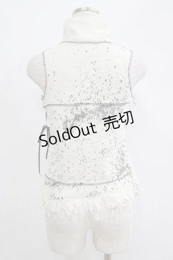 画像3: HIDEROCK Design / ダメージカットノースリーブトップス  白 H-25-04-21-1054-PU-TO-KB-ZH