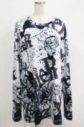 NieR Clothing / 総柄プリントロンT   H-25-04-21-1060-PU-TO-KB-ZH