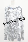NieR Clothing / 総柄プリントロンT   H-25-04-21-1060-PU-TO-KB-ZH