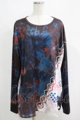 NieR Clothing / 総柄プリントロンT   H-25-04-21-1061-PU-TO-KB-ZH