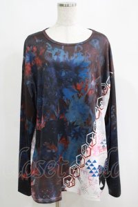NieR Clothing / 総柄プリントロンT   H-25-04-21-1061-PU-TO-KB-ZH