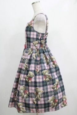 画像2: Emily Temple cute / Teddy Bear Tartanノースリーブワンピース - ピンク H-25-04-21-1006-ET-OP-KB-ZH