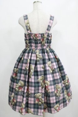 画像3: Emily Temple cute / Teddy Bear Tartanノースリーブワンピース - ピンク H-25-04-21-1006-ET-OP-KB-ZH