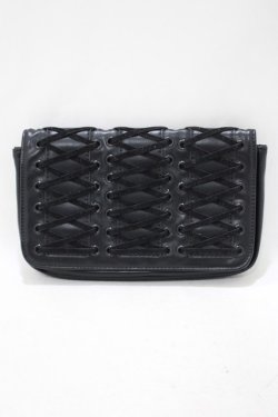 画像1: CLUB EXX / レースアップポーチ  黒 H-25-04-21-1067-PU-ZA-KB-ZH