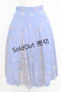 Jane Marple Dans Le Salon / Dance with rose gored skirt  ブルー H-25-07-17-1020-JM-SK-KB-ZH