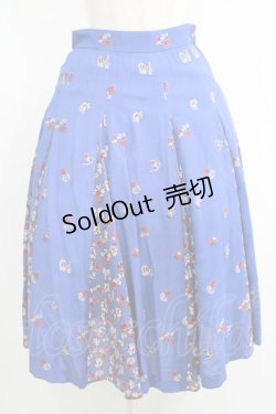 画像1: Jane Marple Dans Le Salon / Dance with rose gored skirt  ブルー H-25-07-17-1020-JM-SK-KB-ZH