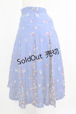 画像2: Jane Marple Dans Le Salon / Dance with rose gored skirt  ブルー H-25-07-17-1020-JM-SK-KB-ZH