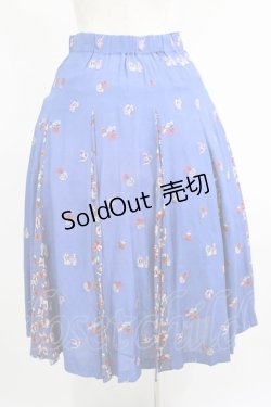 画像3: Jane Marple Dans Le Salon / Dance with rose gored skirt  ブルー H-25-07-17-1020-JM-SK-KB-ZH