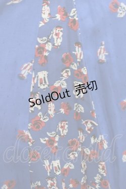 画像4: Jane Marple Dans Le Salon / Dance with rose gored skirt  ブルー H-25-07-17-1020-JM-SK-KB-ZH