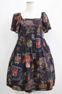 Jane Marple / スーベニアエンブレムワンピース  ボルドー H-25-04-21-1013-JM-OP-KB-ZH
