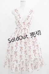 Melody BasKet / ドットリボン結びのジャンパースカート  オフ×レッド H-25-04-21-1002-LO-OP-KB-ZH