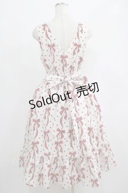画像3: Melody BasKet / ドットリボン結びのジャンパースカート  オフ×レッド H-25-04-21-1002-LO-OP-KB-ZH