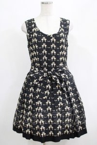 Jane Marple / Golden gooseジャガードのミニドレス  ブラック H-25-04-21-1021-JM-OP-KB-ZH