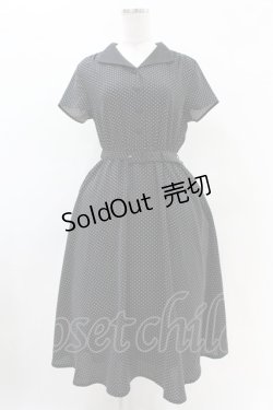 画像1: F&A / ドット柄フレンチスリーブワンピース Free ブラック H-25-04-21-009-LO-OP-NS-ZH