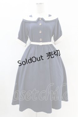 画像1: an another angelus / オフショルバイカラーワンピース Free NAVY H-25-04-21-010-CA-OP-NS-ZH