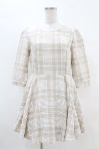Rojita / チェックワンピース Free ベージュ H-25-04-21-012-LO-OP-NS-ZH