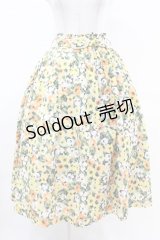 F&A / マーブルバックル付きポピー柄スカート Free YELLOW H-25-04-21-023-LO-SK-NS-ZH