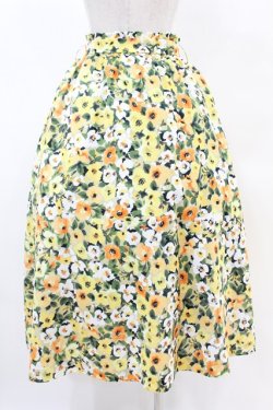 画像2: F&A / マーブルバックル付きポピー柄スカート Free YELLOW H-25-04-21-023-LO-SK-NS-ZH
