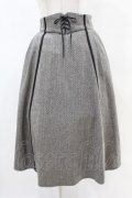 an another angelus / フロントレースアップヘリンボーンスカート Free CHARCOAL H-25-04-21-024-CA-SK-NS-ZH