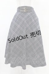 an another angelus / ダブルベルトビッグチェックフレアースカート Free NAVY H-25-04-21-026-CA-SK-NS-ZH