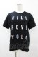 画像1: KRY CLOTHING / 英字プリントTシャツ  黒×ホログラム H-25-04-22-047-EL-TS-KB-ZH (1)