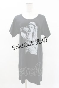HYSTERIC GLAMOUR / COURTNEY LOVE カットソーワンピース  黒 H-25-04-22-004-PU-OP-KB-ZH