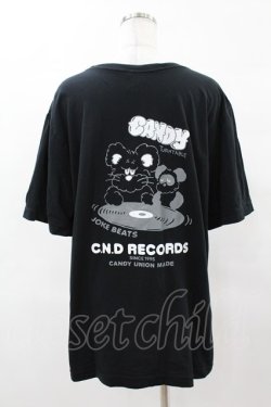 画像2: Candy Stripper / C.N.D RECORDS TEE 4 ブラック H-25-04-22-055-PU-TO-KB-ZH