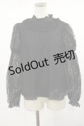 axes femme kawaii / レーシー2段パフ袖ブラウス M ブラック H-25-04-22-1019-AX-BL-NS-ZH