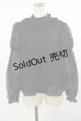 axes femme kawaii / レーシー2段パフ袖ブラウス M ブラック H-25-04-22-1019-AX-BL-NS-ZH