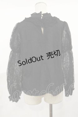 画像2: axes femme kawaii / レーシー2段パフ袖ブラウス M ブラック H-25-04-22-1019-AX-BL-NS-ZH