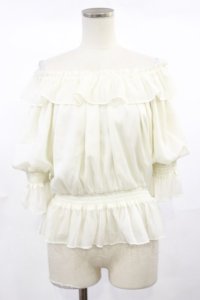 F&A / シアーオフショルフリルプルオーバーブラウス Free IVORY H-25-04-22-1022-LO-BL-NS-ZH