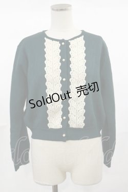画像1: an another angelus / フロントレース使いニットカーディガン Free BLUE GREEN H-25-04-22-1026-CA-TO-NS-ZH