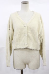F&A / クリアローズ釦フェザーニットカーディガン Free IVORY H-25-04-22-1027-LO-TO-NS-ZH