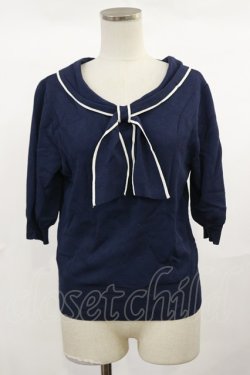 画像1: an another angelus / 2WAYボウタイニットプルオーバー Free NAVY H-25-04-22-1028-CA-TO-NS-ZH