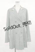axes femme POETIQUE / ポイントチェックダブル釦ジャケット M ミント H-25-04-22-1033-AX-JA-NS-ZH