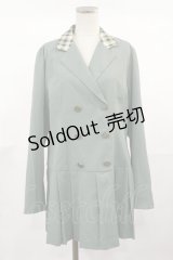 axes femme POETIQUE / ポイントチェックダブル釦ジャケット M ミント H-25-04-22-1033-AX-JA-NS-ZH