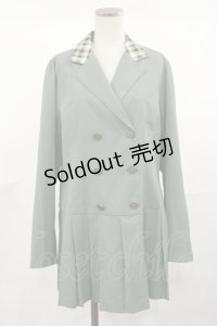 axes femme POETIQUE / ポイントチェックダブル釦ジャケット M ミント H-25-04-22-1033-AX-JA-NS-ZH