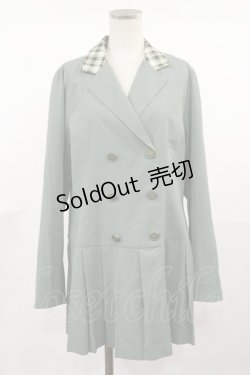 画像1: axes femme POETIQUE / ポイントチェックダブル釦ジャケット M ミント H-25-04-22-1033-AX-JA-NS-ZH