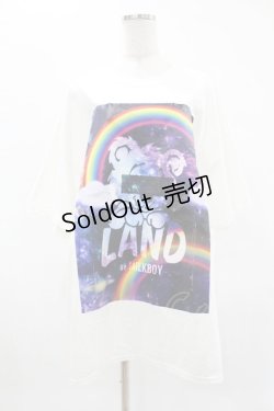 画像1: LAND by MILKBOY / LAND BEAR SPACE RAINBOW TEE 2XL ホワイト H-25-04-22-010-MB-TO-KB-ZH