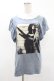画像1: HYSTERIC GLAMOUR / フォトプリントギャザースリーブカットソー  ブルー H-25-04-22-014-PU-TO-KB-ZH (1)