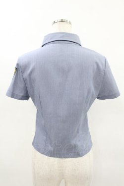 画像2: NieR Clothing / ワッペン半袖シャツ  ブルーグレー H-25-04-22-015-PU-BL-KB-ZH