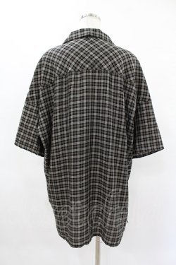 画像2: MiDiom / Check Open Collar Shirt  ブラック H-25-04-22-020-PU-BL-KB-ZH
