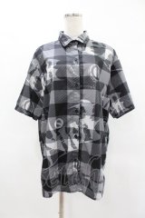 NieR Clothing / 総柄半袖シャツ  グレー H-25-04-22-021-PU-BL-KB-ZH
