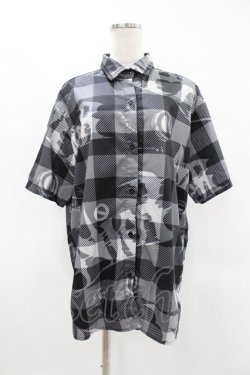 画像1: NieR Clothing / 総柄半袖シャツ  グレー H-25-04-22-021-PU-BL-KB-ZH