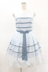 Sherry Baby / レースとボーダーのワンピース  サックス H-25-04-22-002-LO-OP-KB-ZH