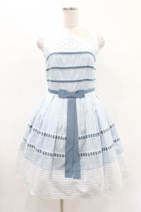 Sherry Baby / レースとボーダーのワンピース  サックス H-25-04-22-002-LO-OP-KB-ZH