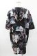 画像2: NieR Clothing / 総柄半袖プルパーカー  黒 H-25-04-22-026-PU-TO-KB-ZH (2)