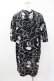 画像2: NieR Clothing / 総柄半袖プルパーカー  黒×白 H-25-04-22-028-PU-TO-KB-ZH (2)