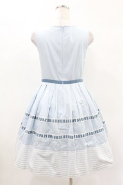 画像2: Sherry Baby / レースとボーダーのワンピース  サックス H-25-04-22-002-LO-OP-KB-ZH