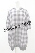 NieR Clothing / 半袖ZIPパーカー  黒ギンガム H-25-04-22-030-PU-TO-KB-ZH